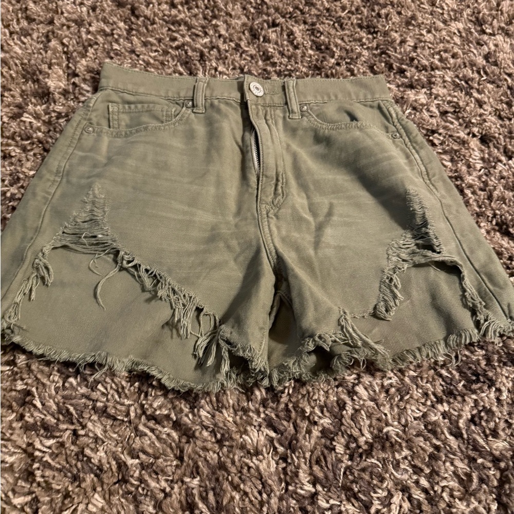 American Eagle Outfitters Olive Green Jean Shorts